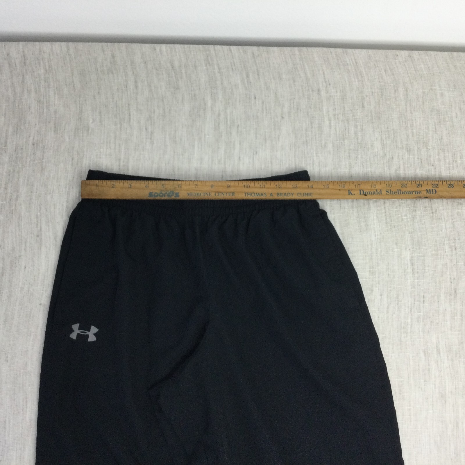 Under armour Track Pants Mens Black Solid Activewar Straight Leg Elastic Waist