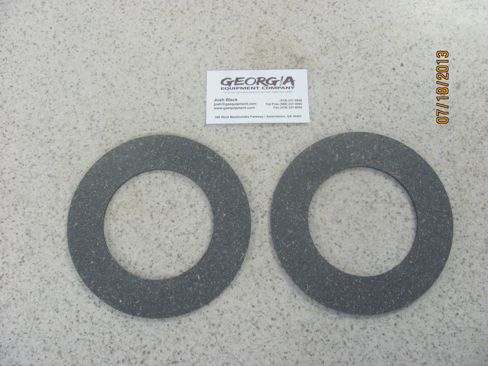 2-SLIP CLUTCH DISC/ CLUTCH LINING- 6.3"X 3.82"- FITS SEVERAL DIFFERENT SHAFTS