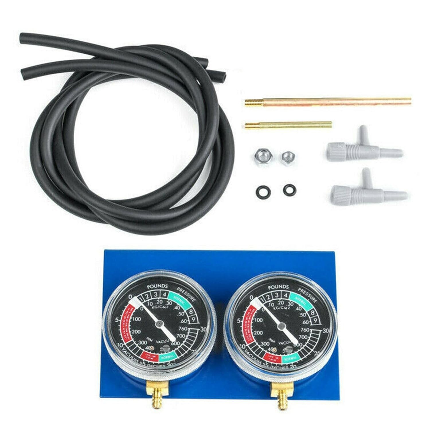 Motorcycle 2-Cylinder Carburetor Balancer Synchronizer Tool 15x10 Vacuum Gauge
