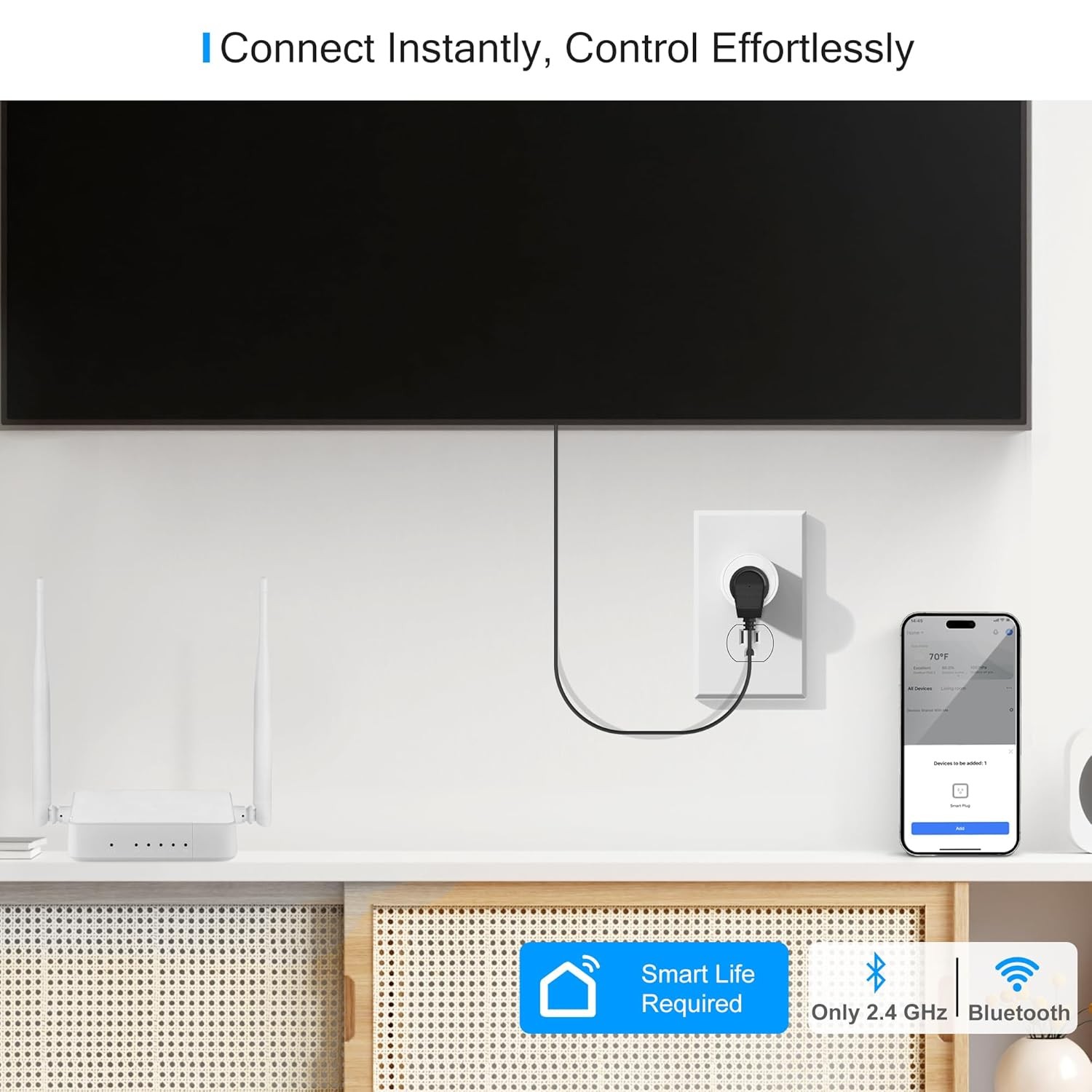 Smart Plug WiFi Outlet Works with Alexa Google Home, Timer Control 2Pack