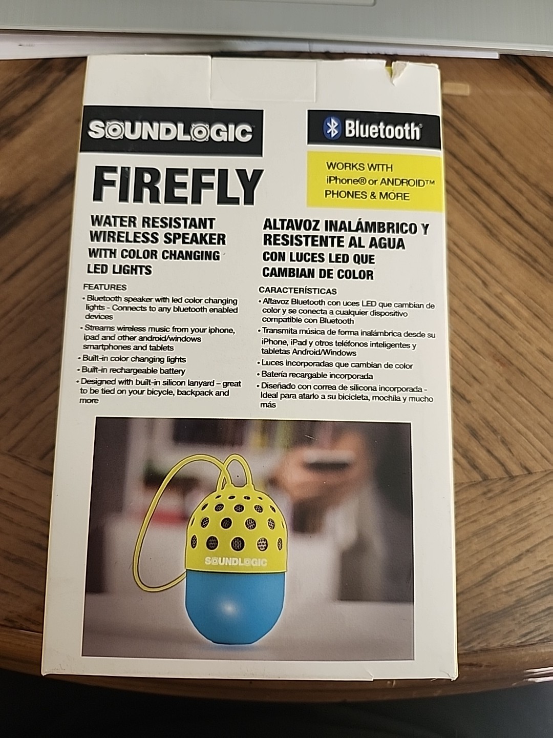 Soundlogic Firefly Bluetooth Water Resistant Wireless Speaker With LED LIGHTS