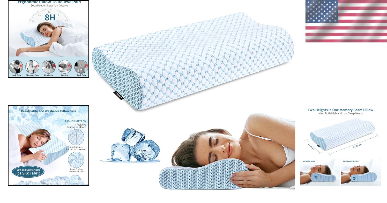 Breathable Adjustable Neck Pillow - Memory Foam Support for All Sleep Styles