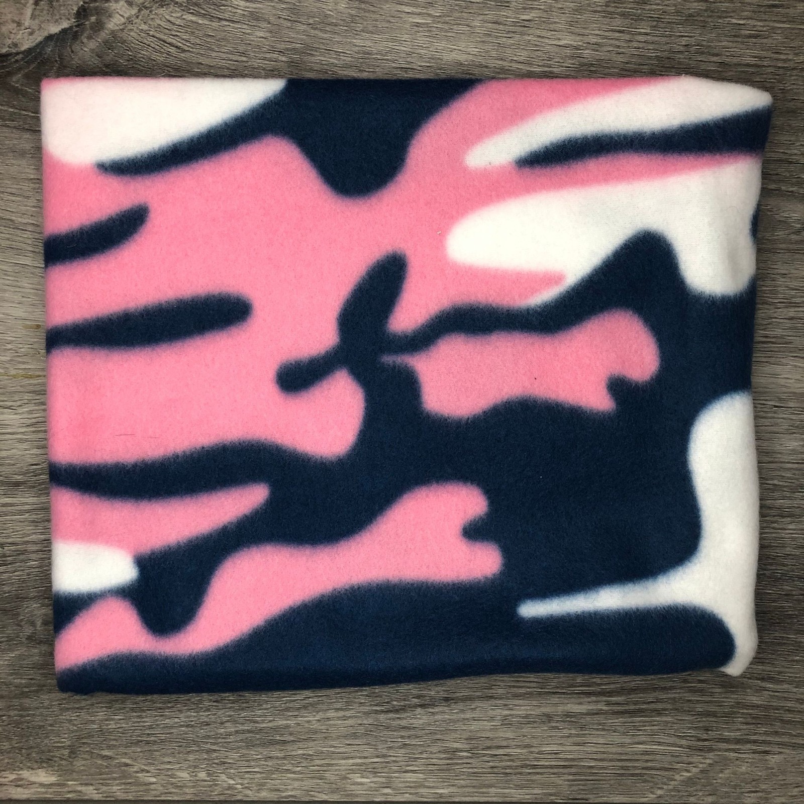 Pink Camo Fleece Neck Gaiter: Handmade Winter Scarf Warmer