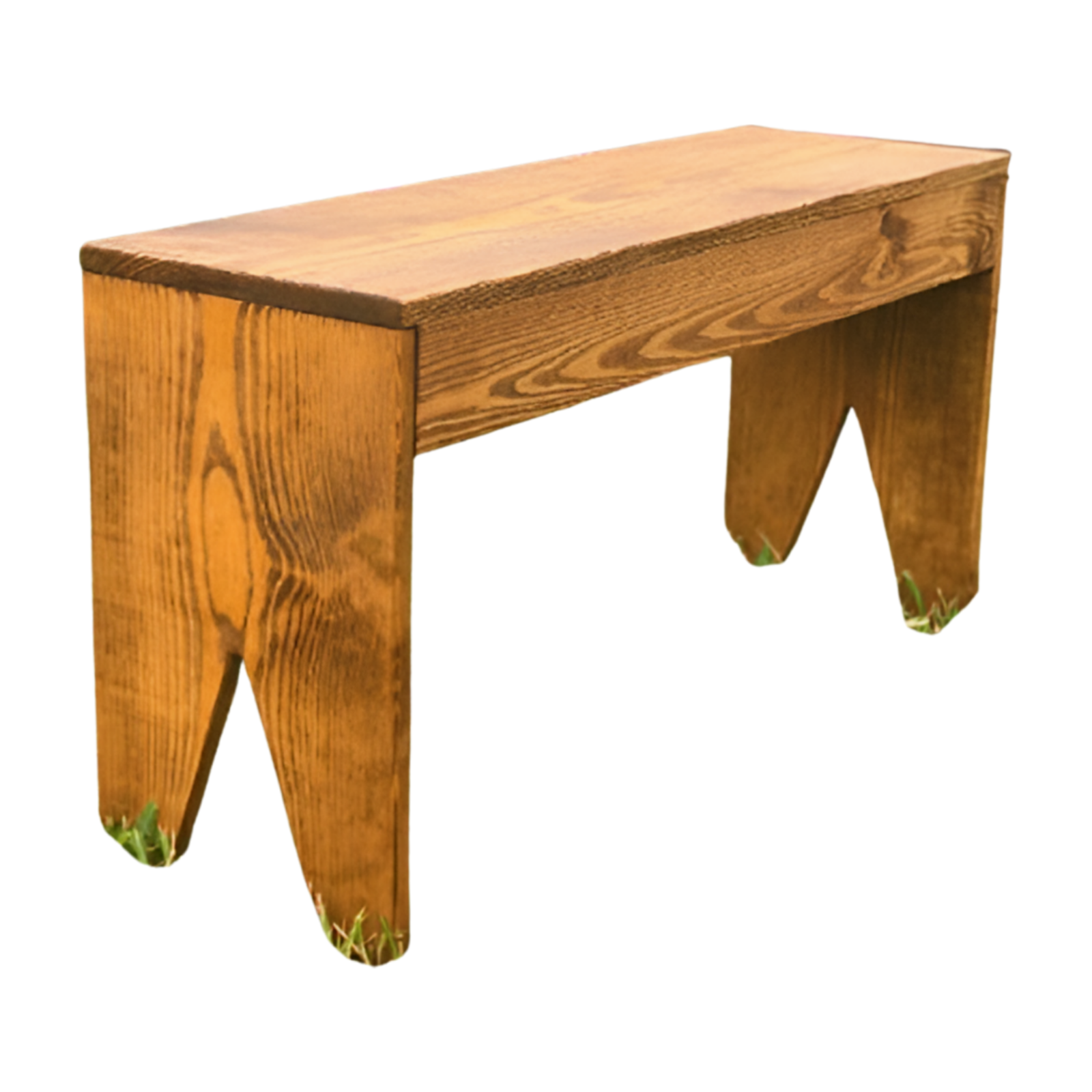 Rustic Wood Bench Solid Wood Top Brown