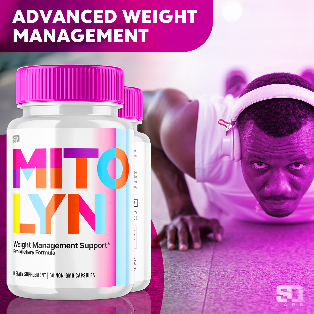 (3 Pack) Mitolyn Advanced Weight Loss Support Mito Lyn Maximum Strength 180ct