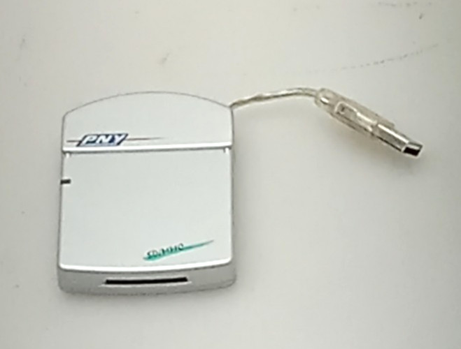 PNY USB Memory Card Reader External USB Adapter Silver Tested & Working