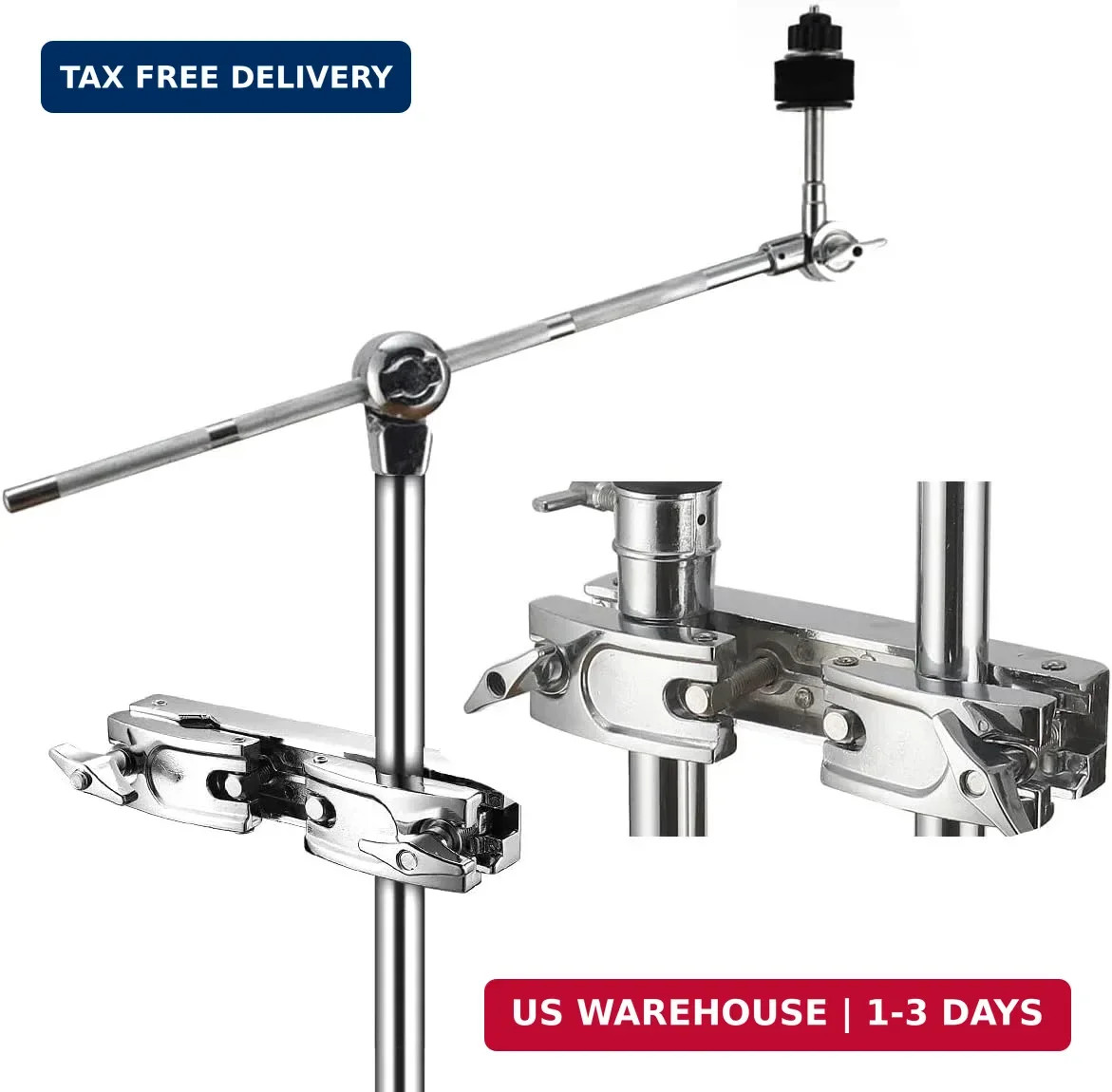 Drum Set Holder Clamp Adjustable Multi Clamp Cymbal Boom Arm Mounting Bracket