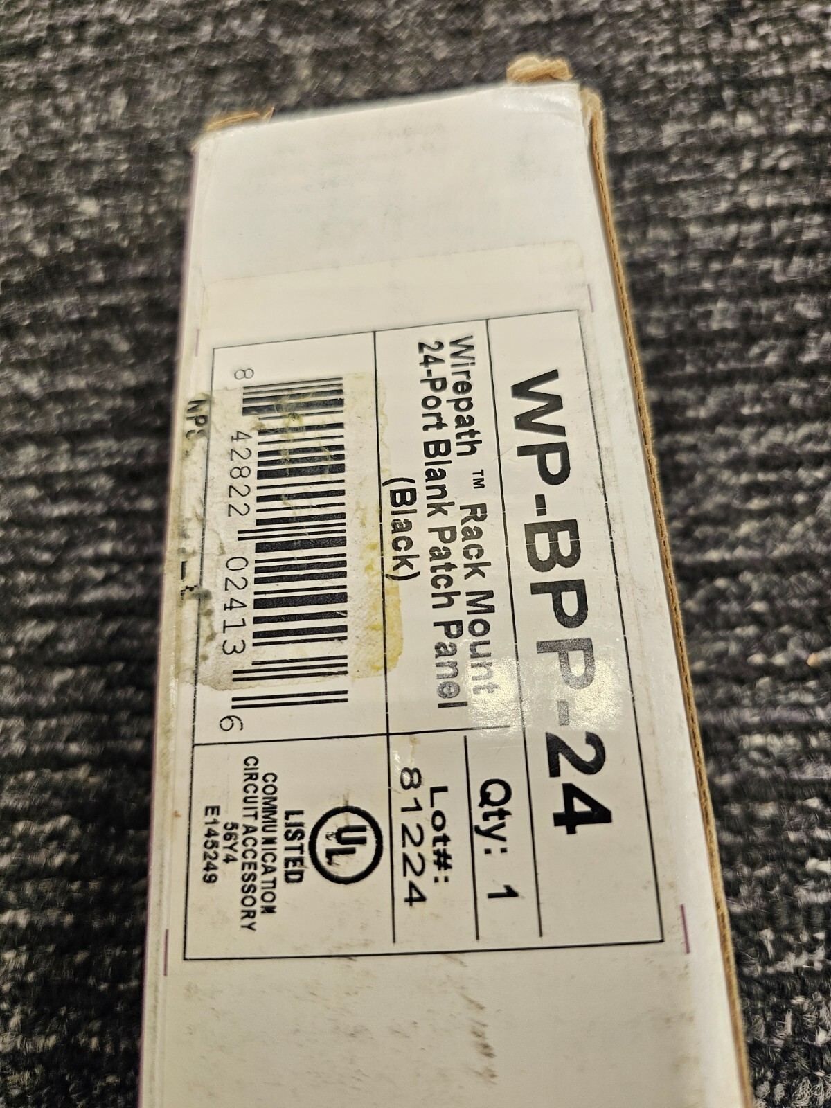 Wirepath WP-BPP-24 Rack Mount 24 Port Blank Patch Panel Black