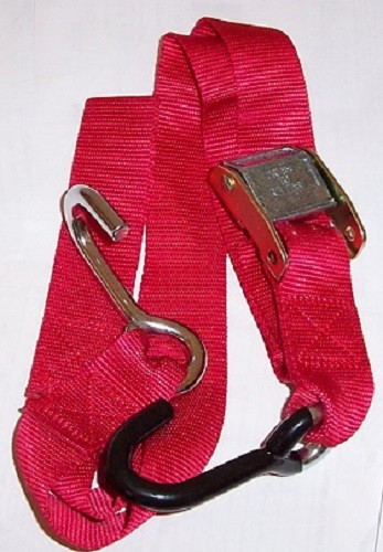Tie Down Red Pro grip 6'long 1 1/2" wide S-Hooks
