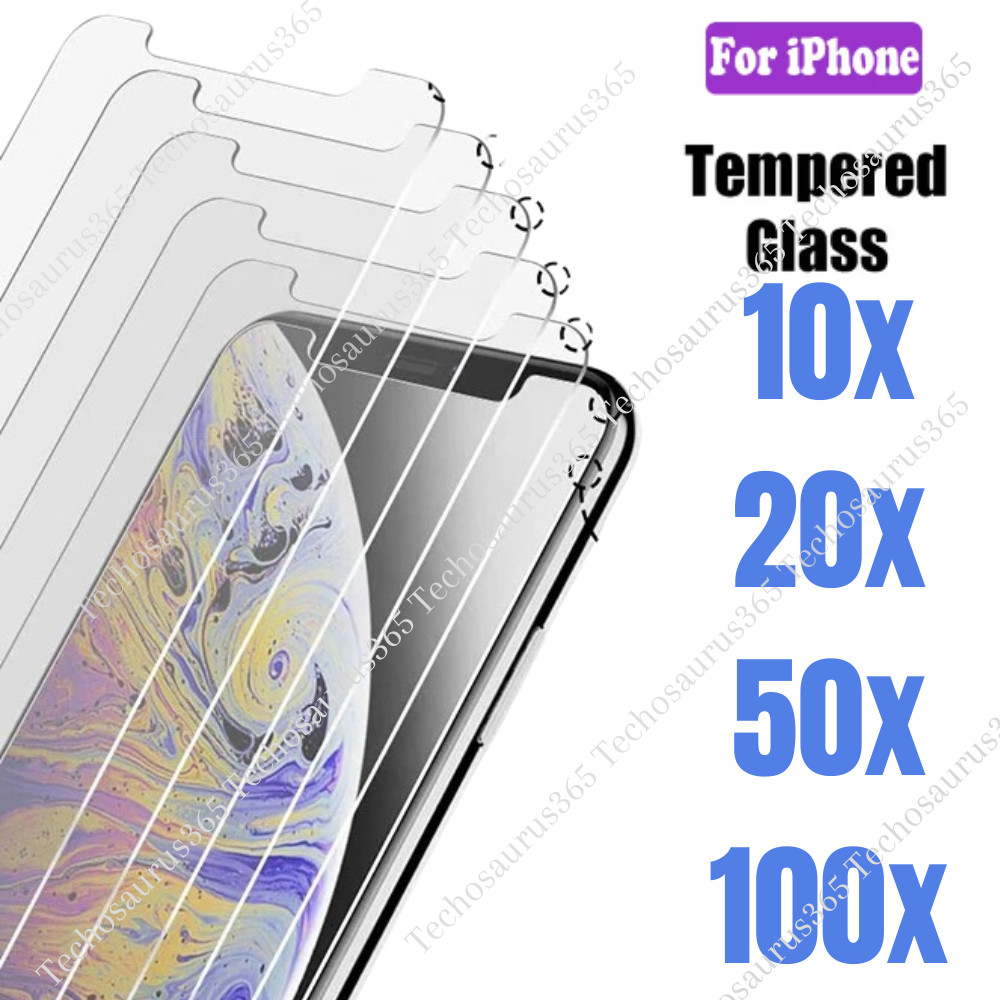 Tempered Glass Screen Protector For iPhone 15 14 13 12 11 ProMax X XS XR 8 7 Lot