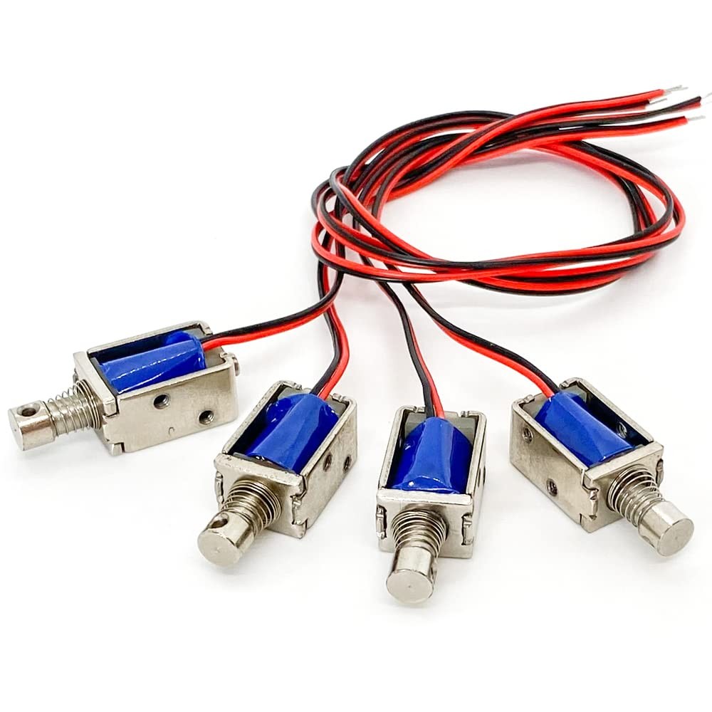 4Pcs DC 12V Micro Push Pull Solenoid Electromagnet Mini Solenoid Linear Actua...