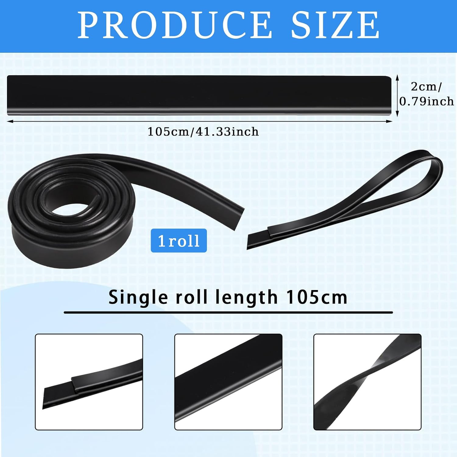 41 Inch Squeegee Replacement Rubber, Squeegee Rubber Replacement Blades Black Si