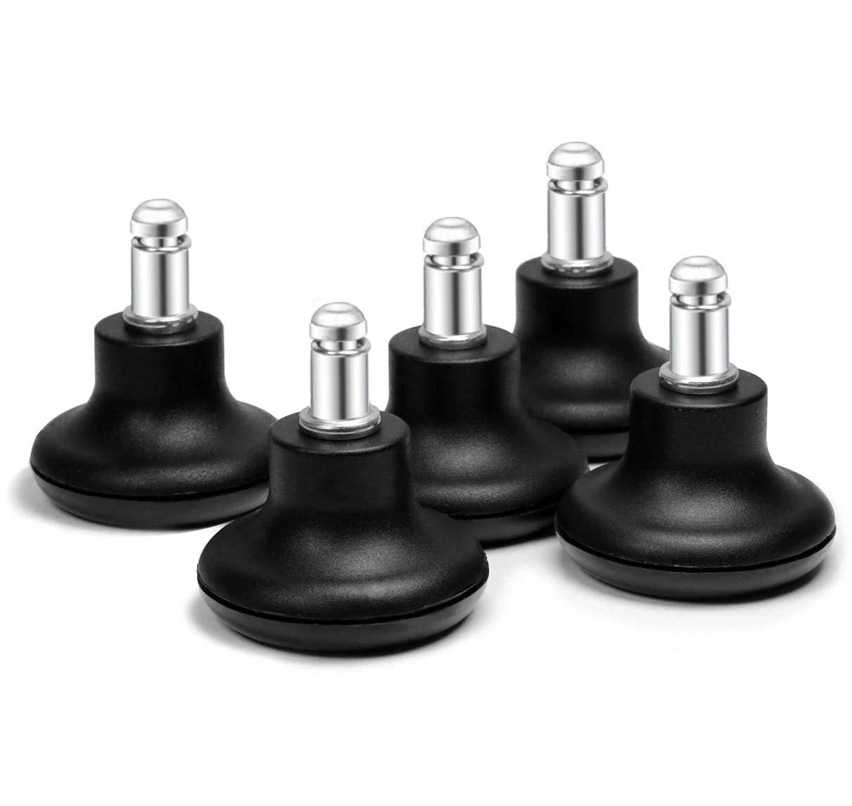 New! 5 Pack Black  Low Profile Bell Glides Replacement Chair Feet Wheel Stoppers