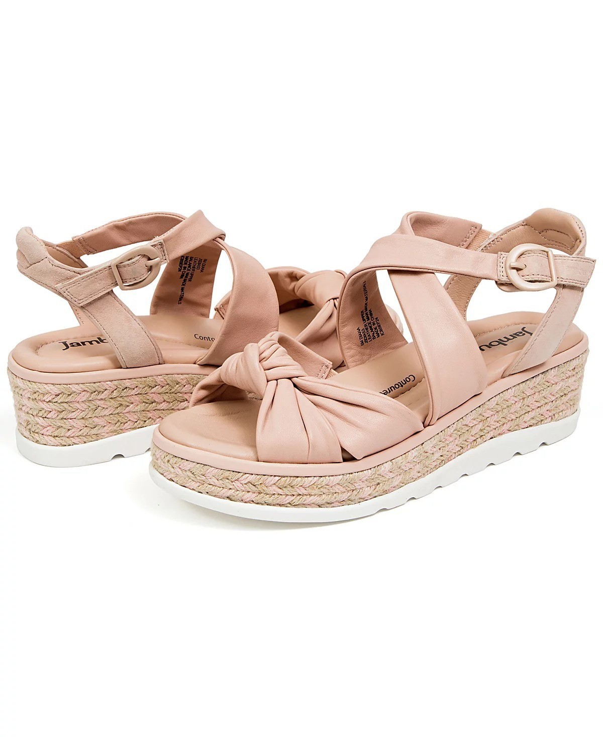 Jambu Women's Diana Wedge Leather Almond Toe Sandal Rose