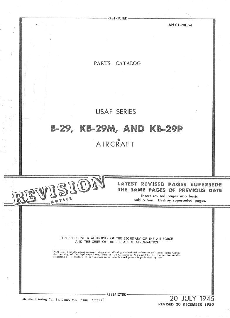 WW2 Boeing B-29 Superfortress parts service manual 1945 RARE HISTORIC ARCHIVE
