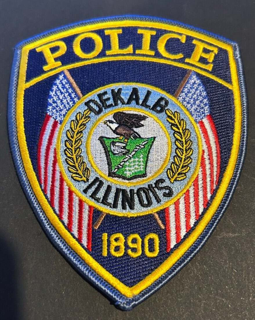 Dekalb Illinois Police Blue Border Patch Unused New