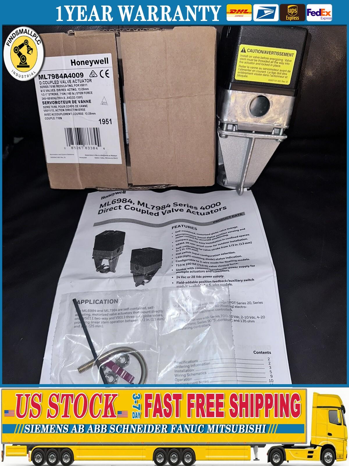 Honeywell ML7984A4009 Linear Stroke Valve Actuator