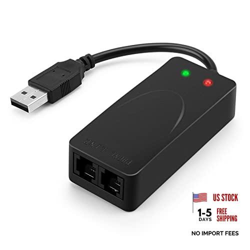 External USB 56K Modem, Plug & Play Dial-Up for Fax, Win 7/8/10/11 | Plug &