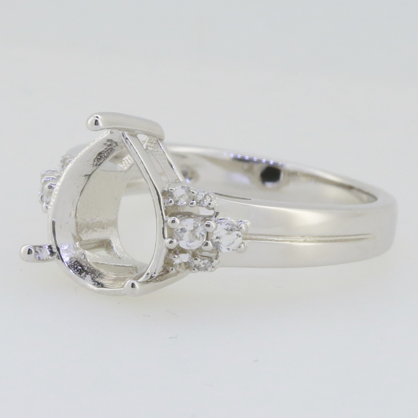Sterling Silver Semi Mount Ring Setting Pear PE 11X9mm