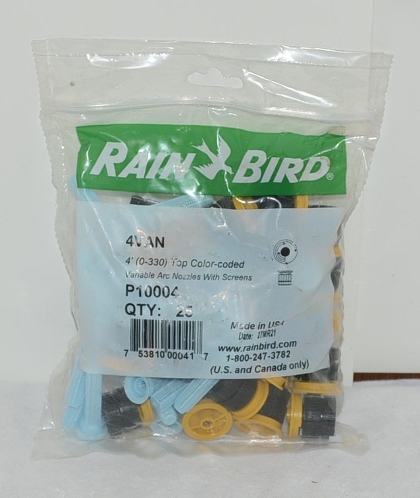Rain Bird P10004 4VAN 4 Ft 0 330 Variable Arc Nozzles Screens Pkg 25