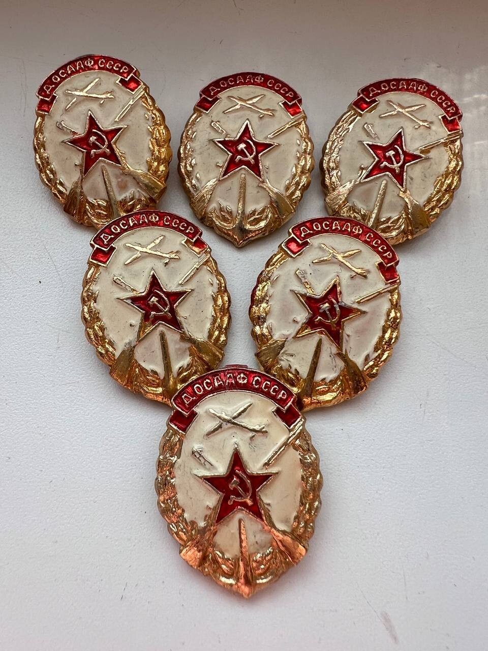 Vintage Soviet DOSAAF USSR badges 6 pcs.