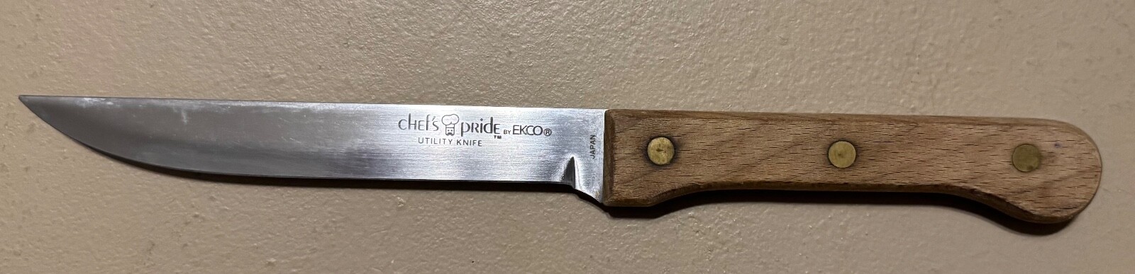 EKCO Chef's Pride Utility Knife 6" Blade with Wood Handle 10.5” Long Total