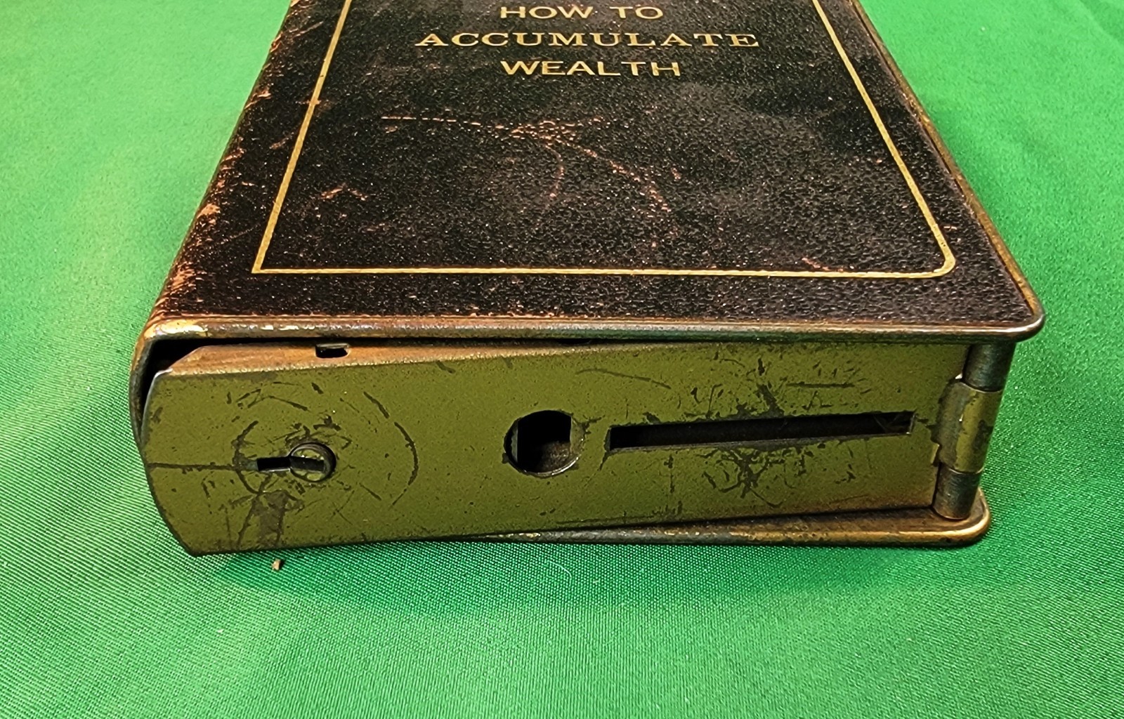 Vtg Diversion Hollow Faux Book Metal Safe How To Accumulate Wealth Savior Dough