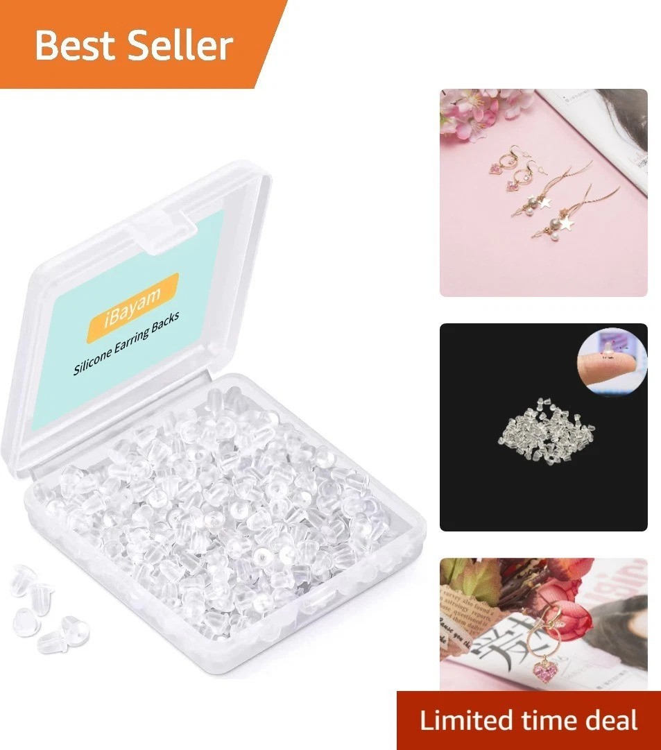 Versatile 1200 Pcs Clear Silicone Earring Backs - Perfect for Hoops & Studs, 4mm