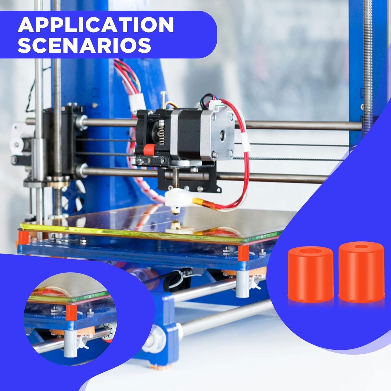 Tondiamo 12 Pcs 3D Printer Heatbed Parts Silicone Leveling Solid Bed Mount...