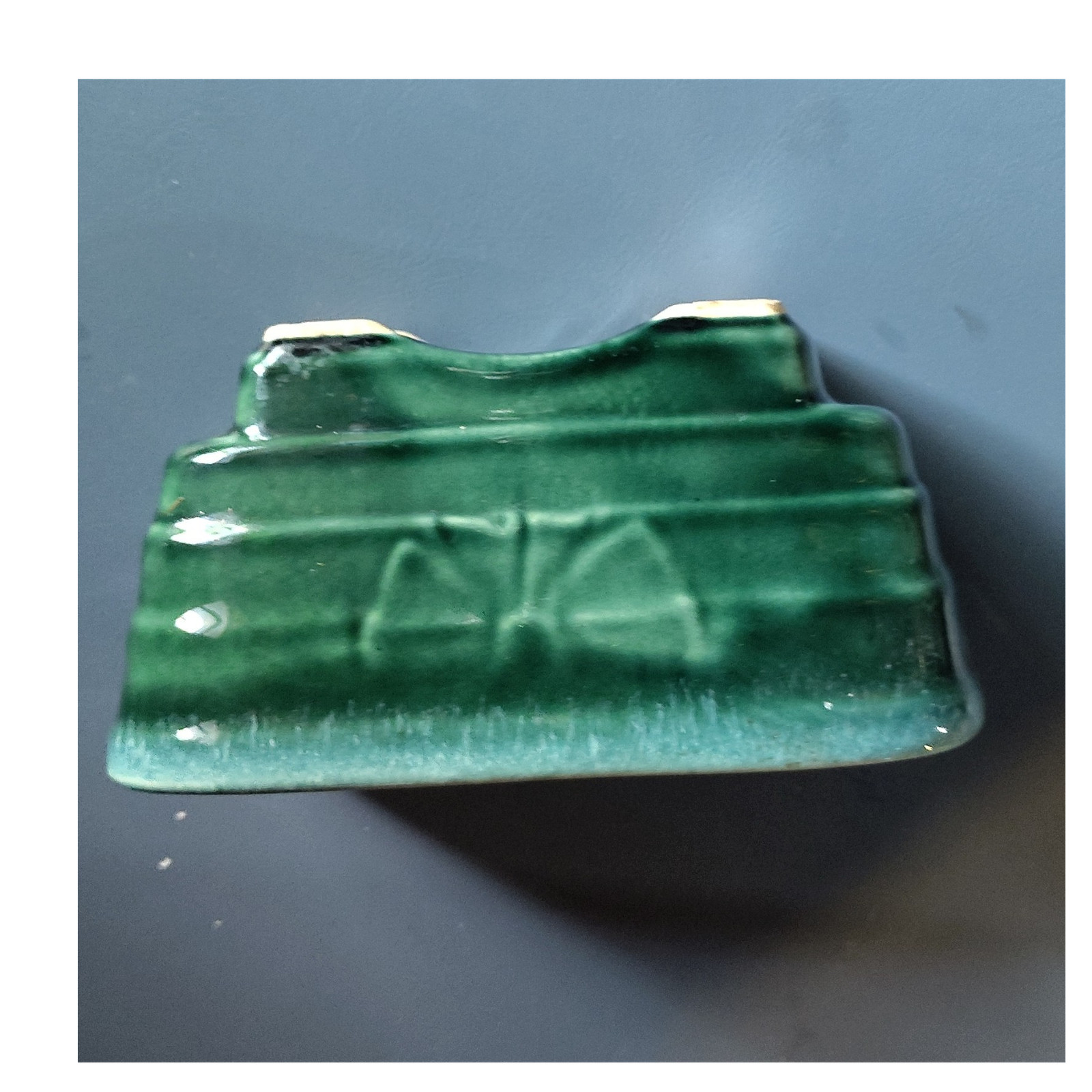 Hull Green Ceramic Rectangular Glazed Indoor Planter Botanical Art