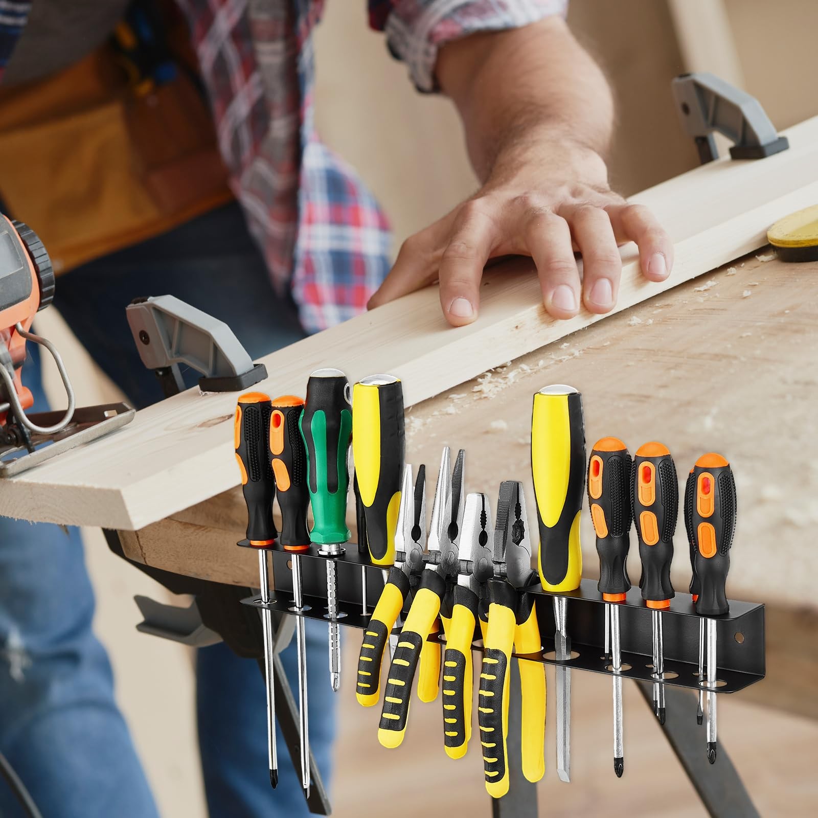Screwdriver Plier Organizer Heavy Duty Wall Mount Tool Storage Rack Screwdriv...