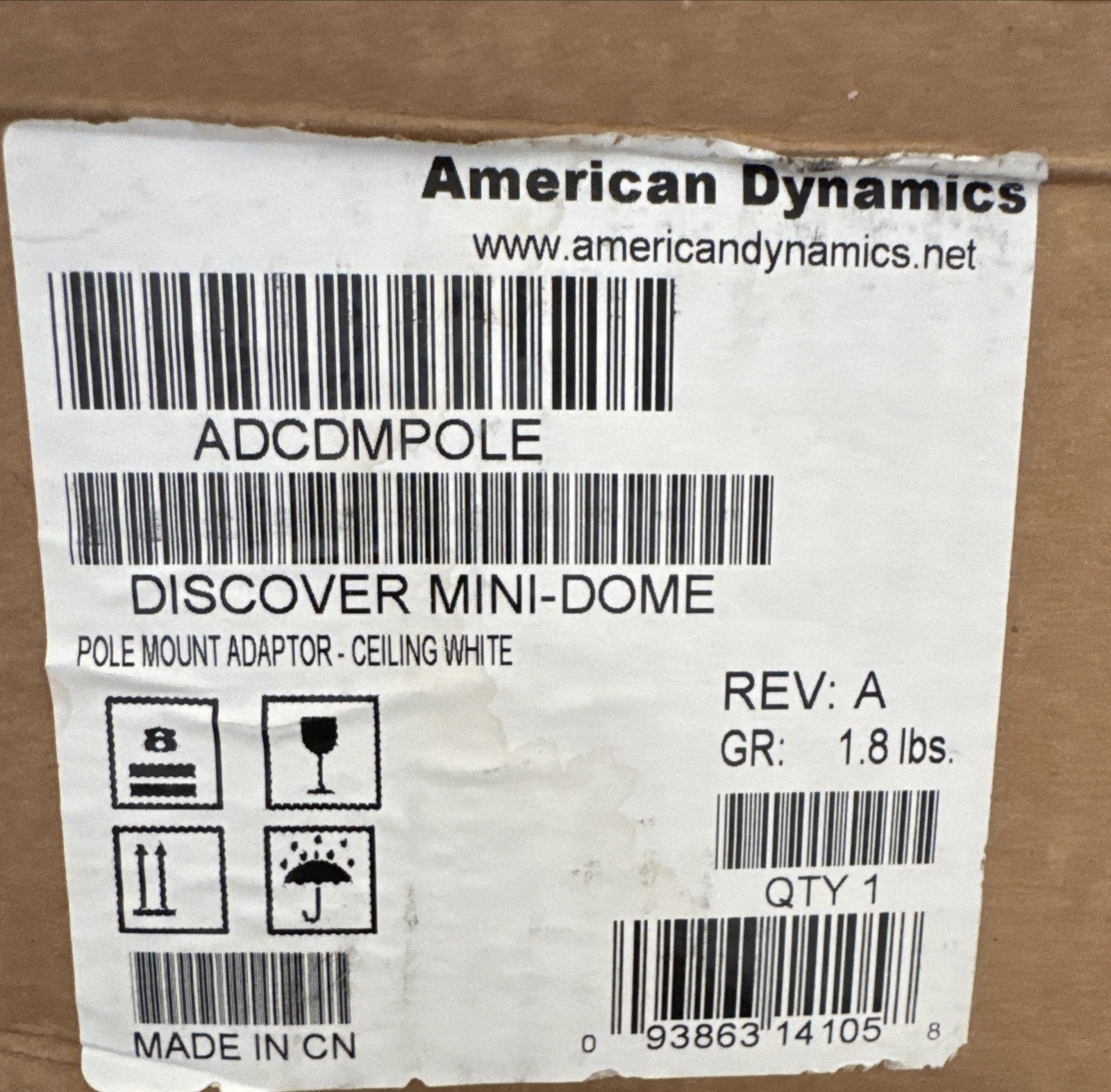 American Dynamics ADCDMPOLE Pole Mount Adapter