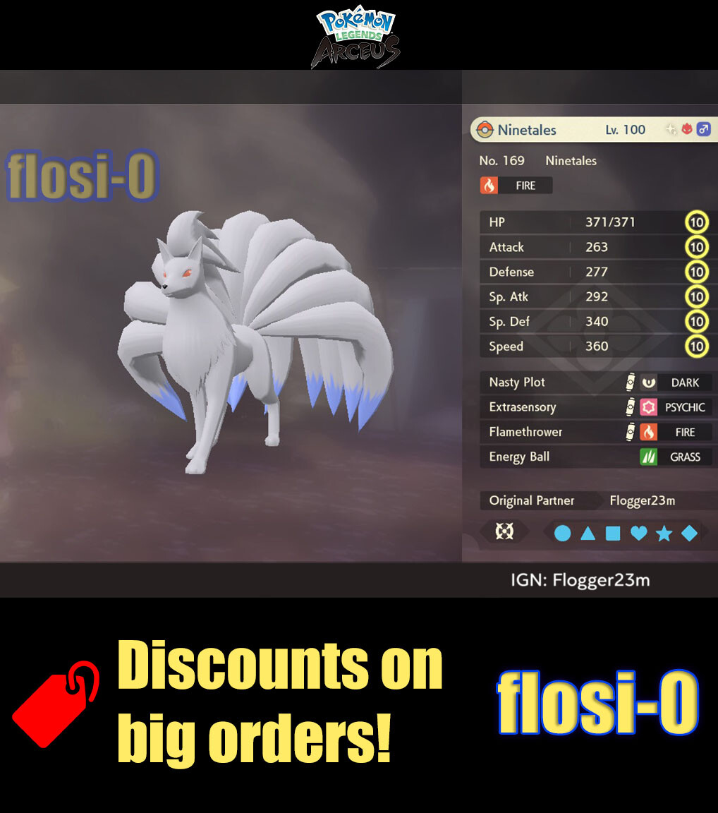 6IV Shiny Alpha Ninetales Max Effort Level Pokemon Legends Arceus