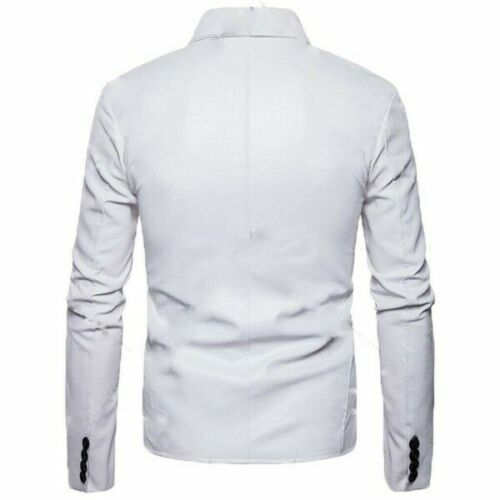 Authentic Men's White Leather Blazer Pure Soft Lambskin Leather Coat Blazer