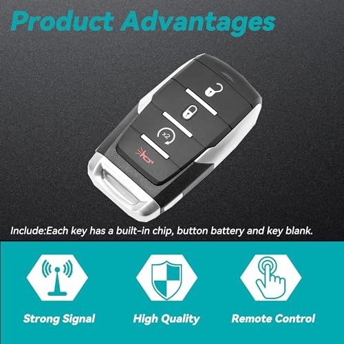 Car Key Fob Replacement 4-Button Keyless Entry (1PC) 433MHz Compatible with