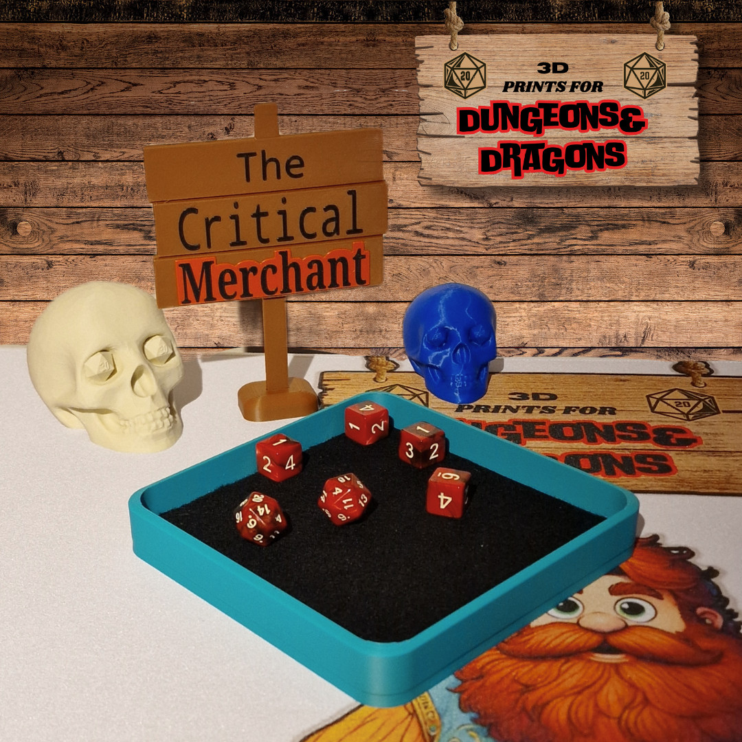 Dice Rolling Tray with felt liner
