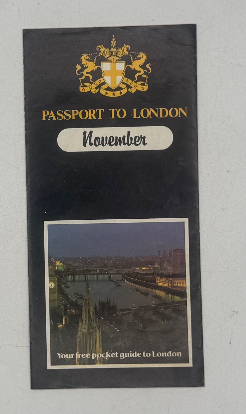 Vintage Passport London November Pocket Tourist Guide Map Travel Booklet England