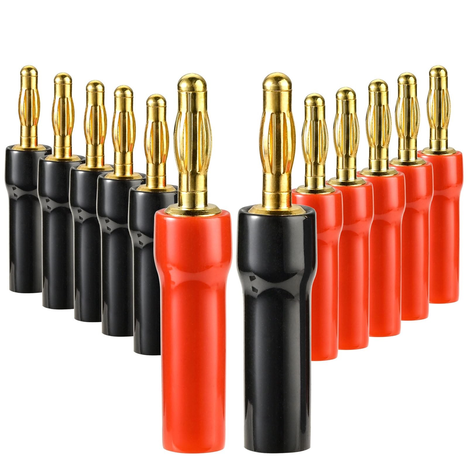 4 mm Gold Plated Open Screw Type Speaker Connector Banana Plugs,12