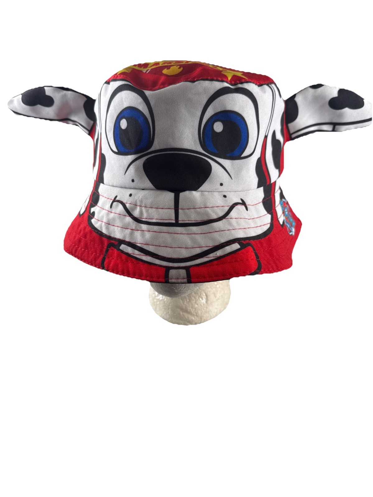 Paw Patrol Marshal Dog bucket Hat w Floppy Ears Red Black White Yellow Polyester