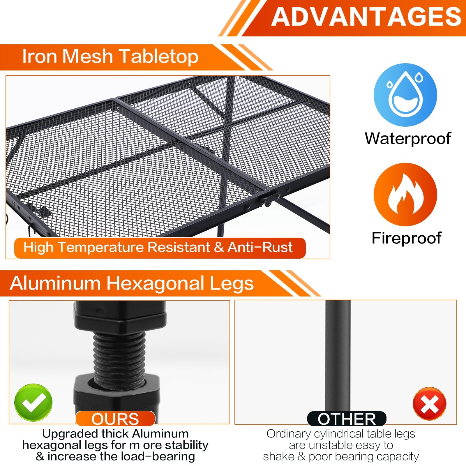 ALZEROOE 3 Ft Aluminium Folding Table - Portable Height Adjustable Garden