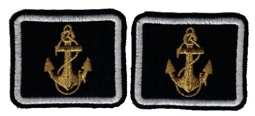 Russian cadet,short shoulder boards for middy. Black with gold anchor and white