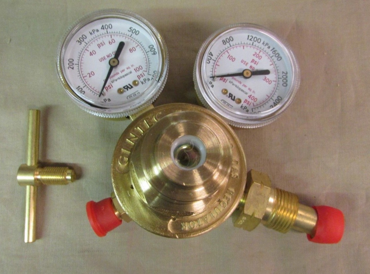New Gentec 152F-80 Compressed Gas Welding L.P. Regulator Medium Duty CGA 510