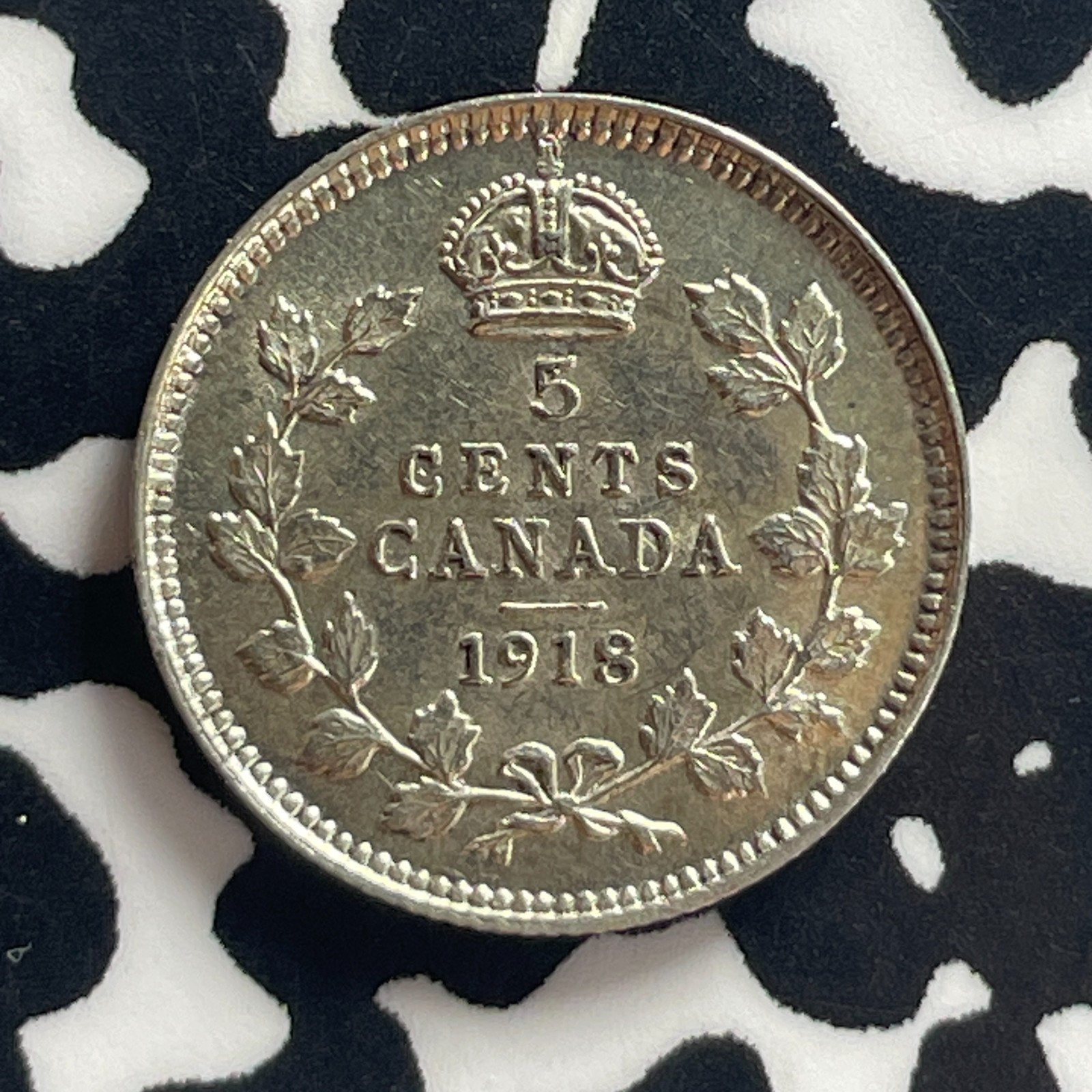 1918 Canada 5 Cents Lot#T7871 Silver! High Grade! Beautiful!