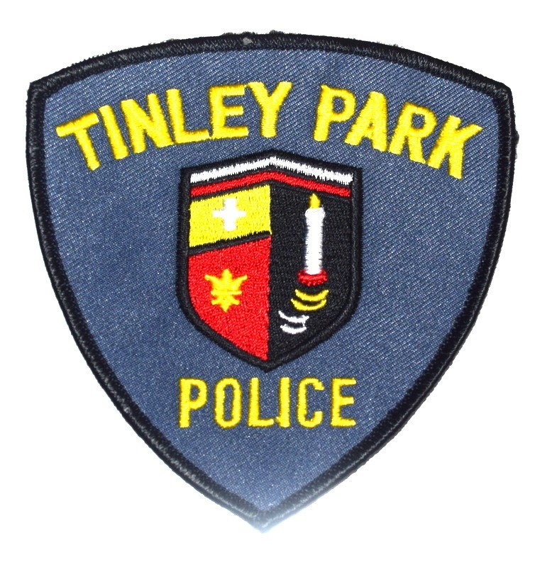 TINLEY PARK ILLINOIS IL Police Patch CANDLE FLEUR DE LIS CROSS CREST J1