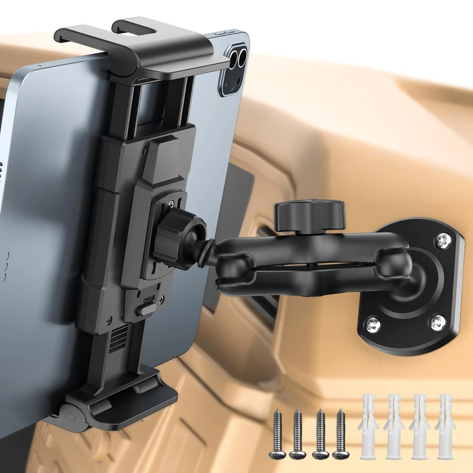 OHLPRO Tablet Holder for Car & Truck Dashboard 5-13" Drilling Base, Black