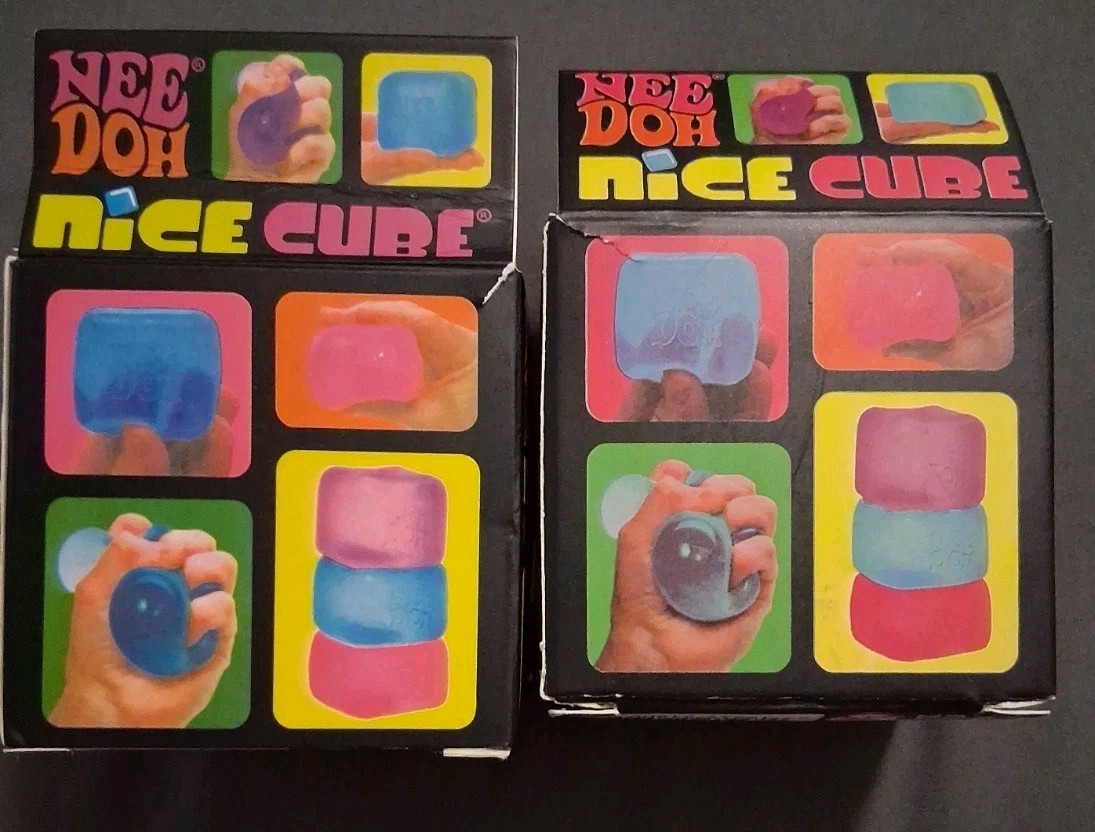 Lot Of 2 Nee Doh Nice Cube + GLOW