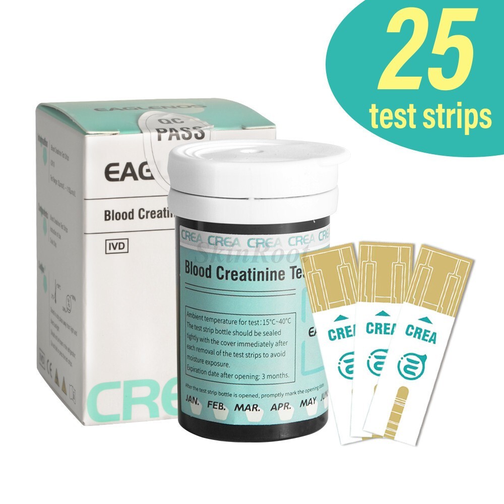 25pcs Blood Creatinine Test Strips for EAGLENOS Creatinine Meter