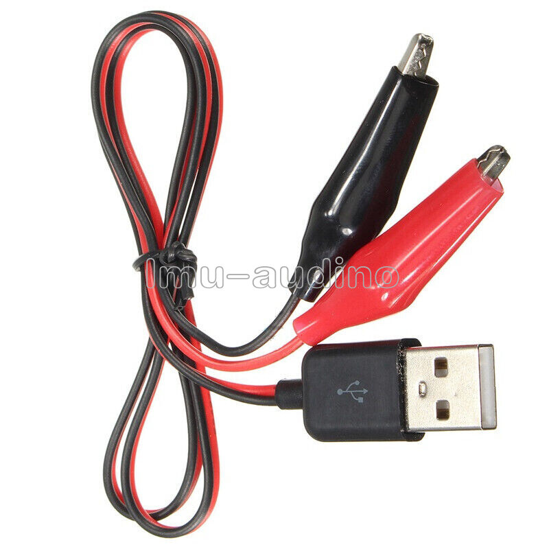 10PCS Alligator Test Clip Clamp to USB Male Power Supply Adapter Connector Cable