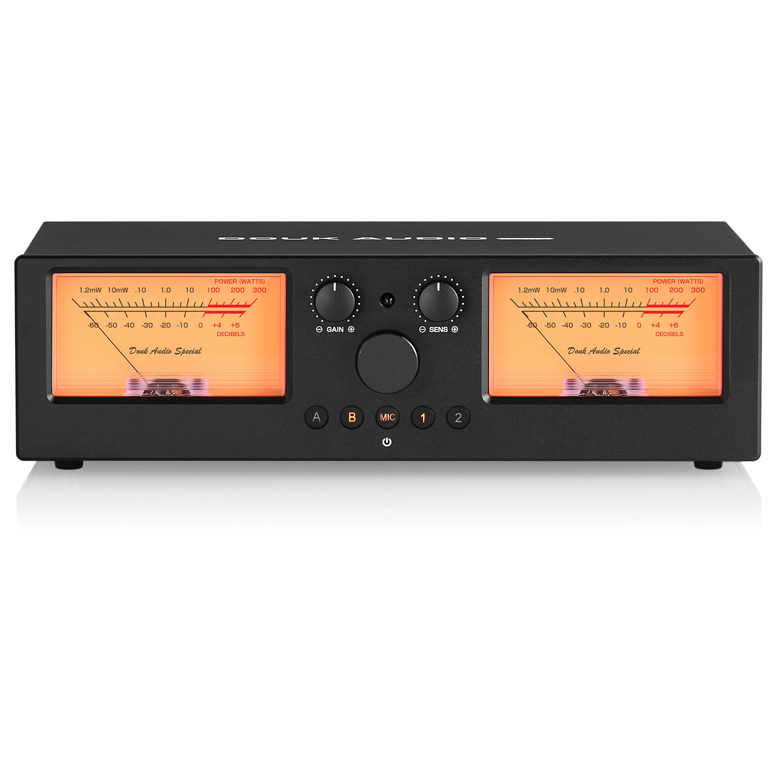 Douk Audio VU3PRO 2-Way Amplifier/Speaker Selector Switcher Box VU Meter