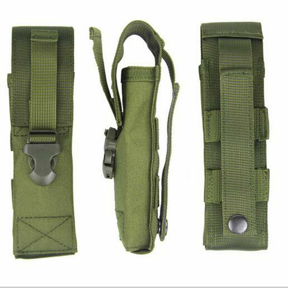 Tactical Molle Flashlight Torch Pouch Holder Waist Pack Knife Holster Belt Bag